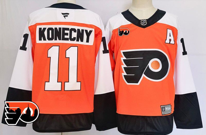 Men Philadelphia Flyers #11 Konecny Orange Fanatics 2025 NHL Jersey style 4->philadelphia flyers->NHL Jersey